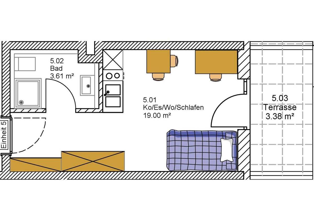 Vollmöbliertes Studentenapartment | 129.000 € | 12 Einheiten verfügbar – 85049 Ingolstadt – Bild 1 von 7