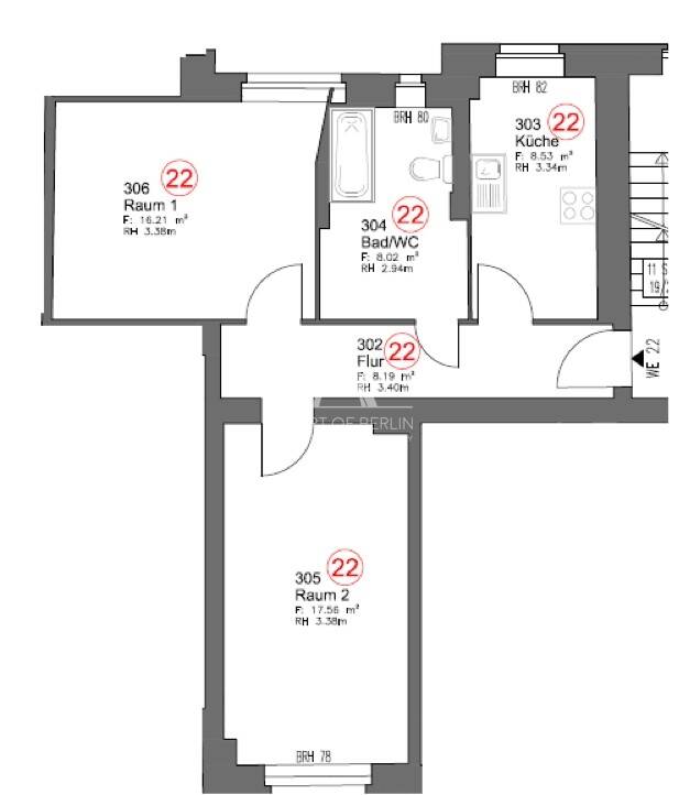 RUHIGE 2-ZIMMERWOHNUNG AM WÜHLISCHPARK | PROVISIONSFREI – Berlin – Vorschaubild 9
