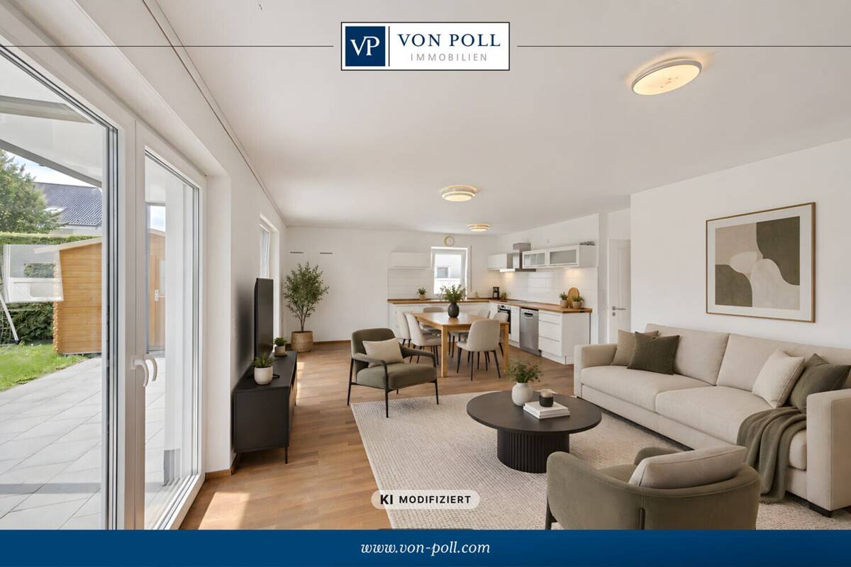 Moderne Erdgeschosswohnung mit Garten, Terrasse,Garage und KfW-70-Standard – 44359 Dortmund – Bild 1 von 9