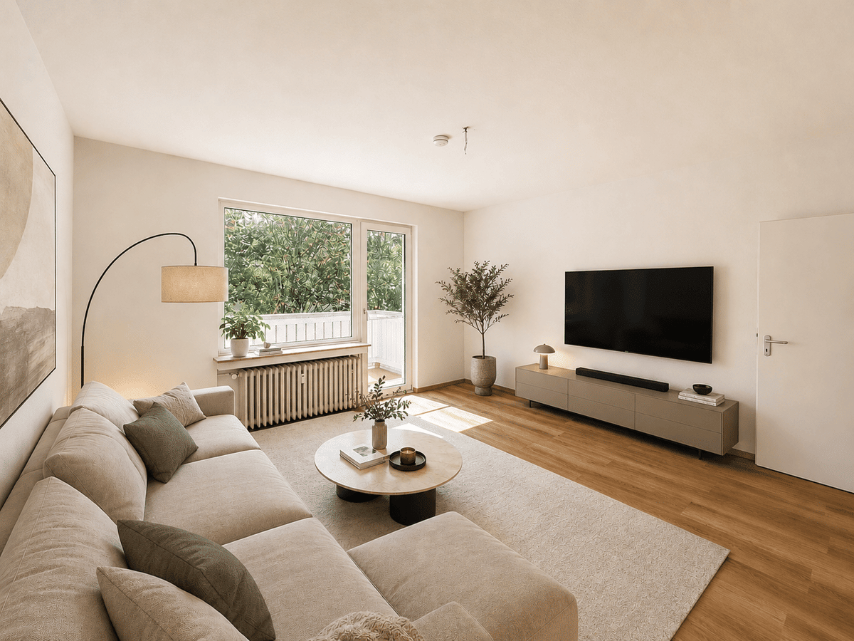 Lichtdurchflutete Wohnung mit Süd-West-Ausrichtung und Einbauküche in Oberkassel! – 40545 Düsseldorf – Bild 1 von 9
