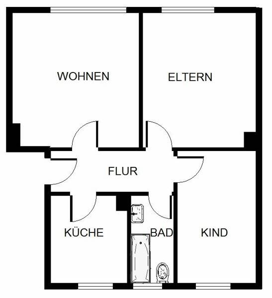 sanierte 3-Zi.-Wohnung mit Balkon in ruhiger Umgebung – Bochum – Vorschaubild 2