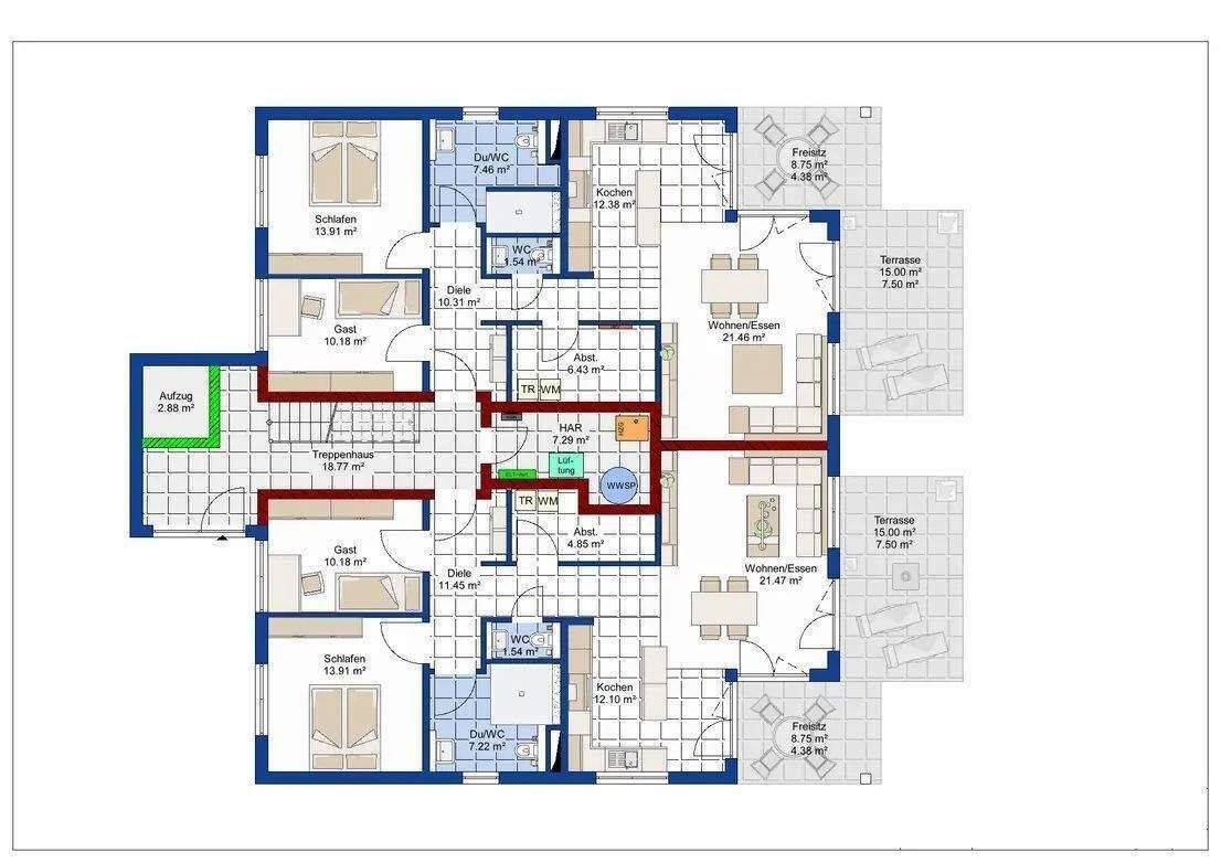 Exklusive 3-Zimmer-Neubauwohnung mit eigenem Garten – Wohnen im Grünen von Bad Kreuznach – Bad Kreuznach – Vorschaubild 2
