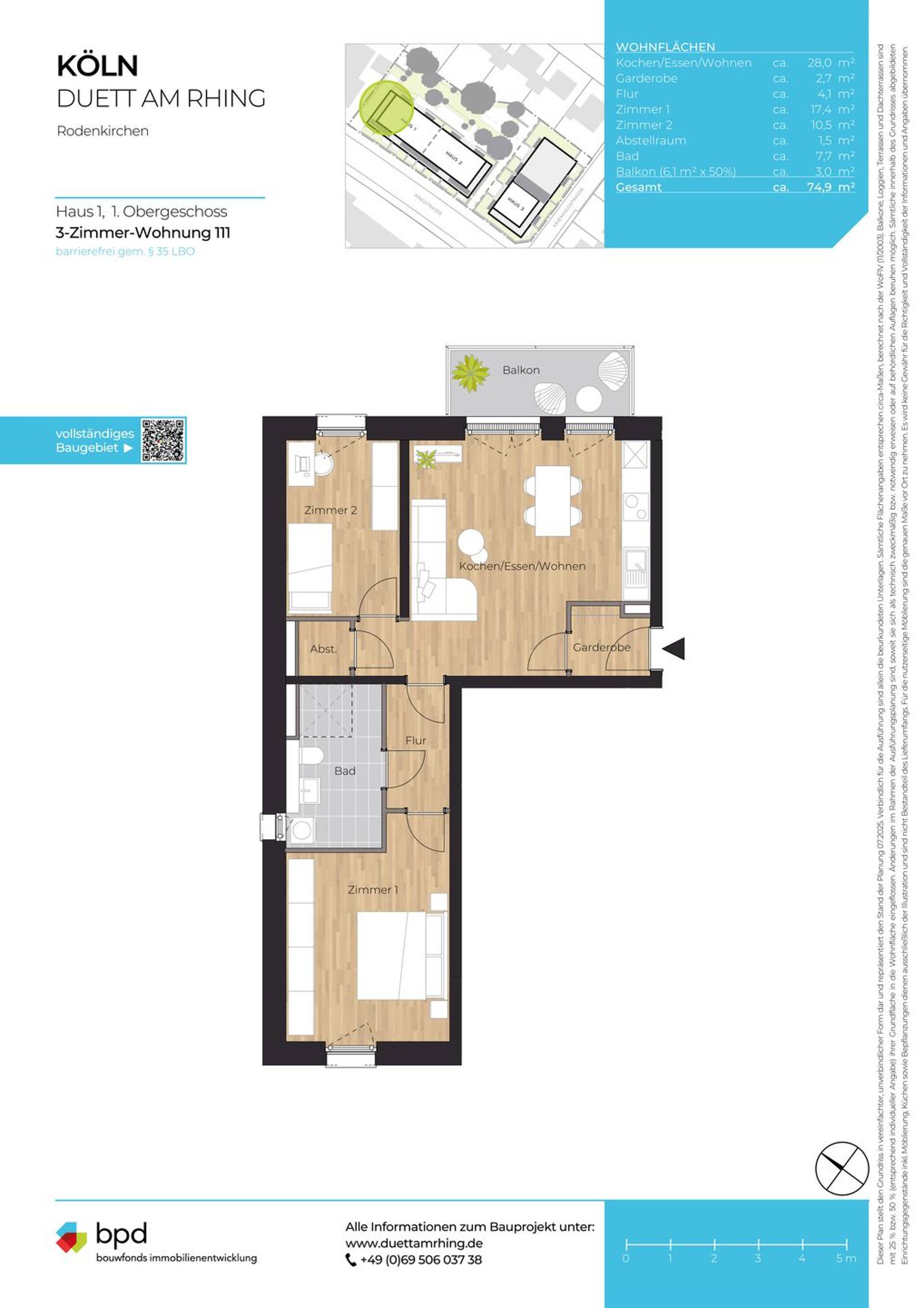 Etagenwohnung in 50996 Köln mit 74,9 m² kaufen