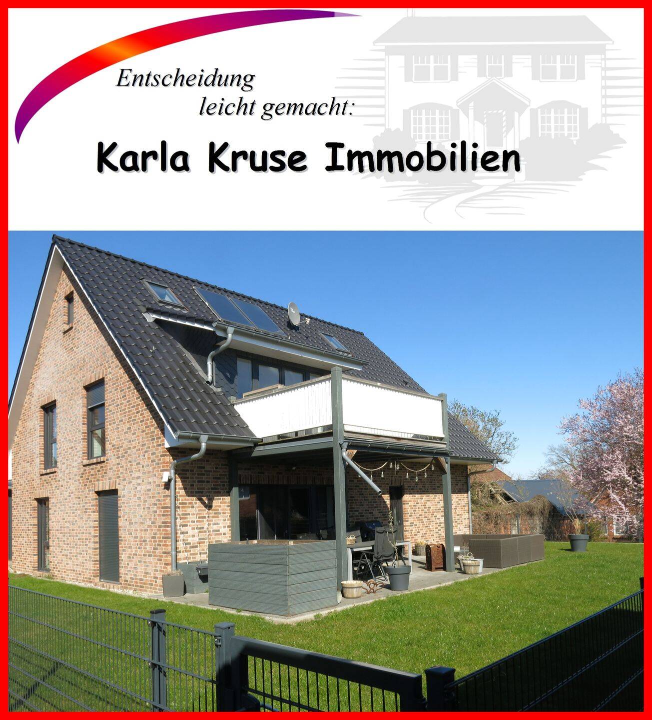 NEUER PREIS! Neubau, energieeff."A" mit 2 ETW`s,bester Ausstattung, 2 Pkw-Stellplätzen, Garten, 1 Einheit frei, 1 vermietet in HL Oberbüssau – Lübeck – Bild 1 von 9