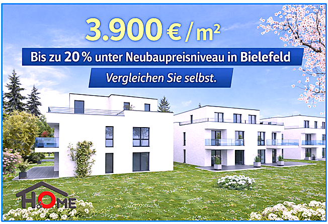 NEUBAU ab 3.900€ / m² - bis zu 20% unter Bielefelder Preisniveau. Inkl. Einbauküche bis 28.02.26 – Bielefeld – Bild 1 von 6