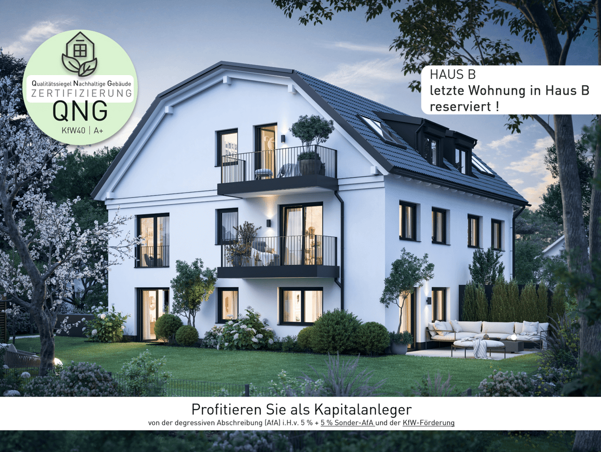 RESERVIERT : NEUBAU-2-Zimmer-OG-Wohnung mit Balkon in stadtnaher und zugleich ruhiger Lage – 81825 München – Bild 1 von 9