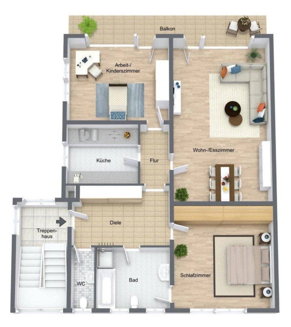 Renovierte 3-Zimmer-Wohnung mit Balkon in Schifferstadt
