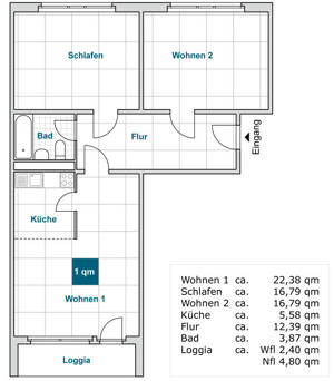 Schöne 3-Zimmerwohnung in oberster Etage – 1239 Dresden – Vorschaubild 1