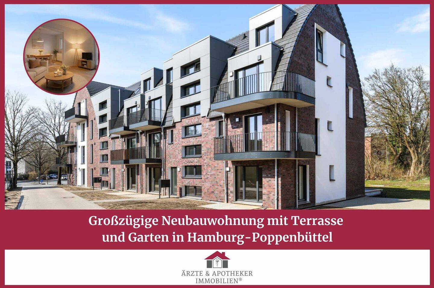 Großzügige Neubauwohnung mit Terrasse und Garten in Hamburg-Poppenbüttel
