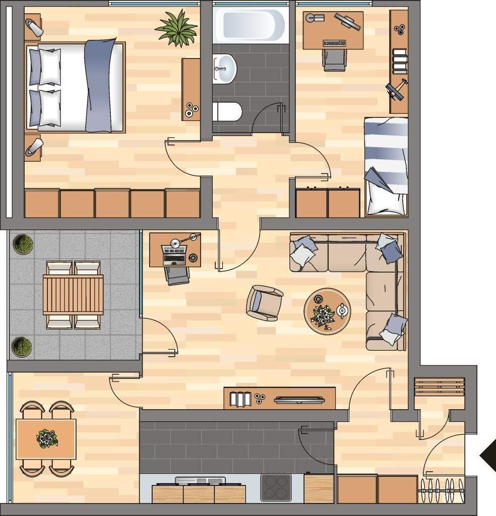 3-Zimmer-Wohnung in Wolfsburg Vorsfelde – Wolfsburg – Vorschaubild 2