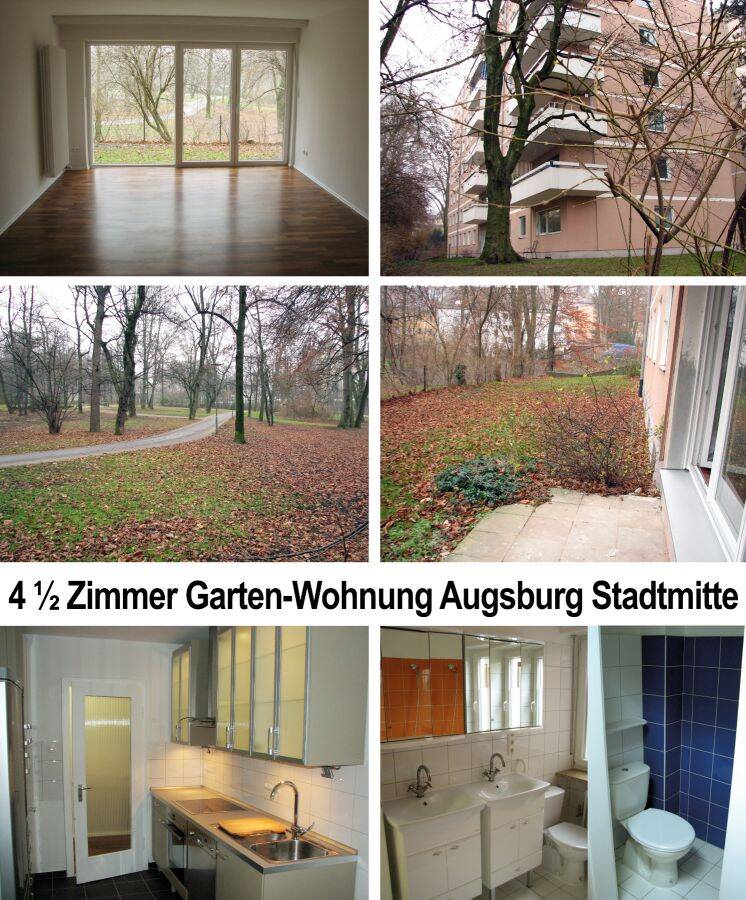 Provisionsfrei* Direkt vom Eigentümer: Sonnige elegante 106 qm Garten Stadtwohnung Augsburg Innenstadt, saniert (Kapitalanleger, München Pendler, Prax