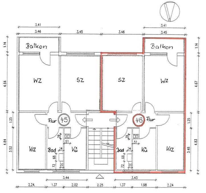 Wohnen in 1A-Lage . Renovierte 3 Zimmer-Wohnung. Balkon mit Blick auf die Schrote – Magdeburg – Vorschaubild 3
