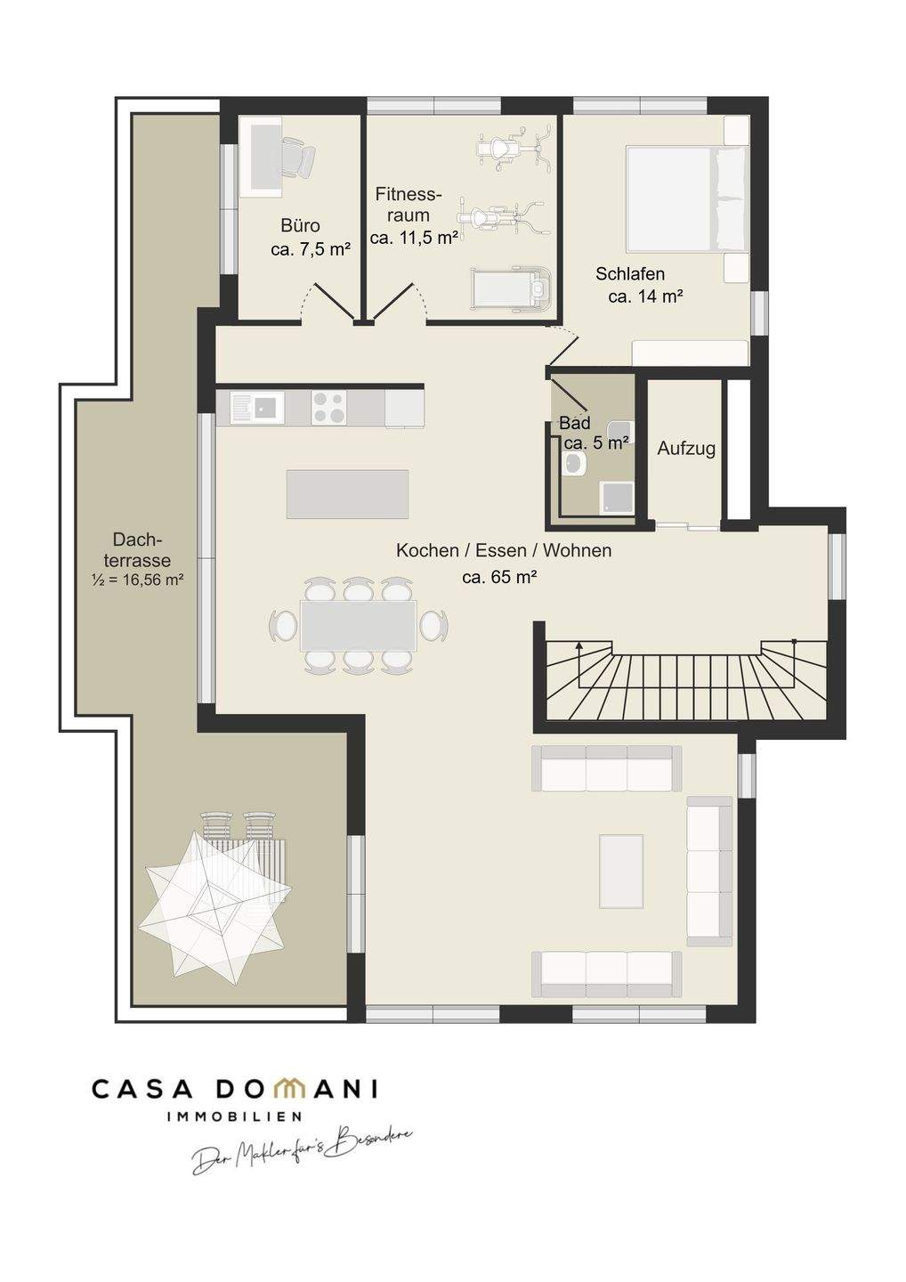 Dachgarten mit Pool im Villengebiet Wiesbadens – Wiesbaden – Vorschaubild 9
