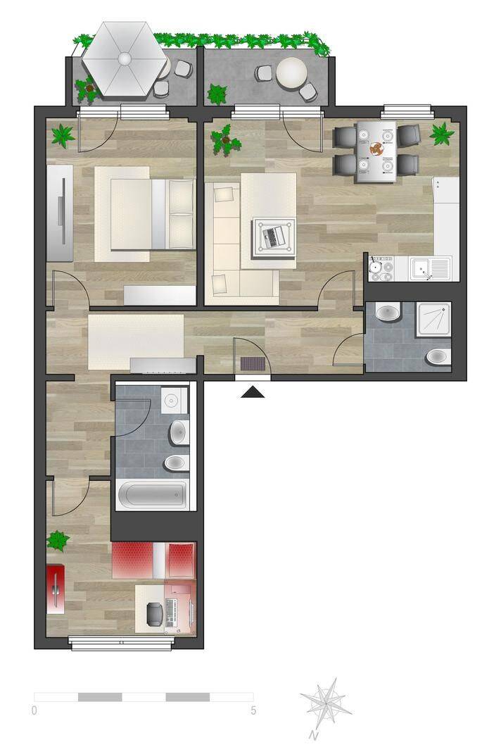 Wunderschöne 3-Raum-Wohnung mit 2 Balkonen – Chemnitz – Vorschaubild 5