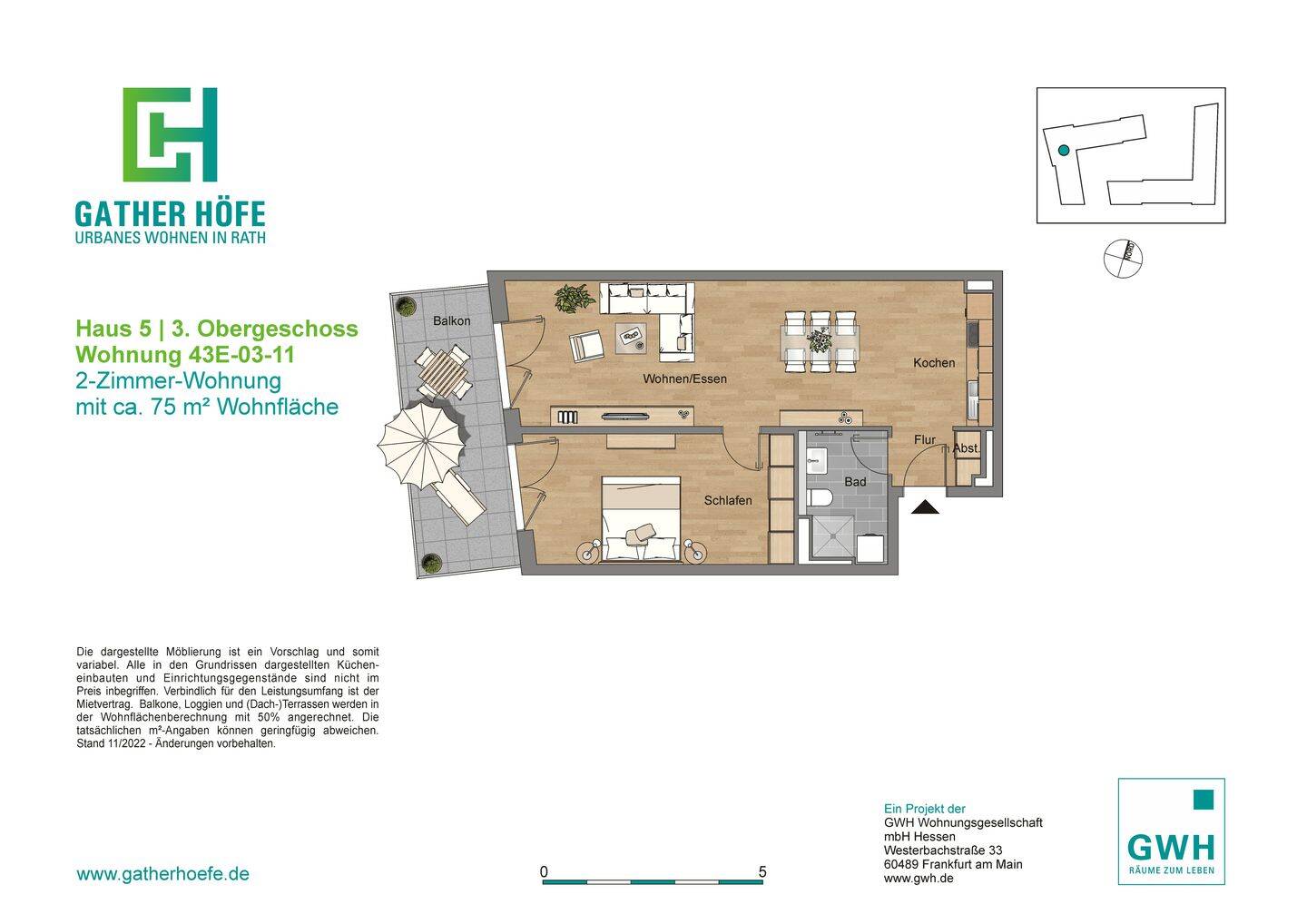47125/90 Moderne 2-Zi.-Wohnung mit Balkon im Neubau von Düsseldorf-Rath sucht Nachmieter! – Düsseldorf – Vorschaubild 7