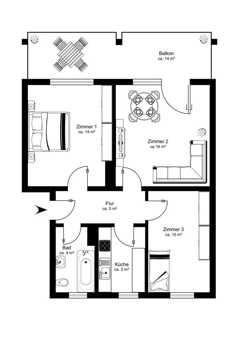 Gepflegte 3-Zimmer-Wohnung in Weiß – Köln – Vorschaubild 9
