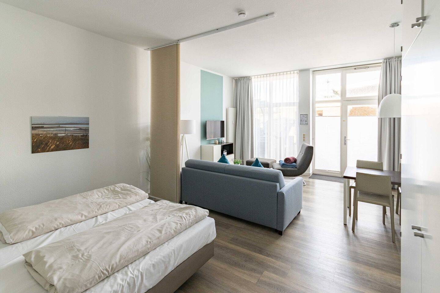 Exklusives Meerblick-Apartment auf Wangerooge: Große Terrasse, Sauna - stilvoller Inselluxus direkt an der Strandpromenade – Wangerooge – Vorschaubild 5