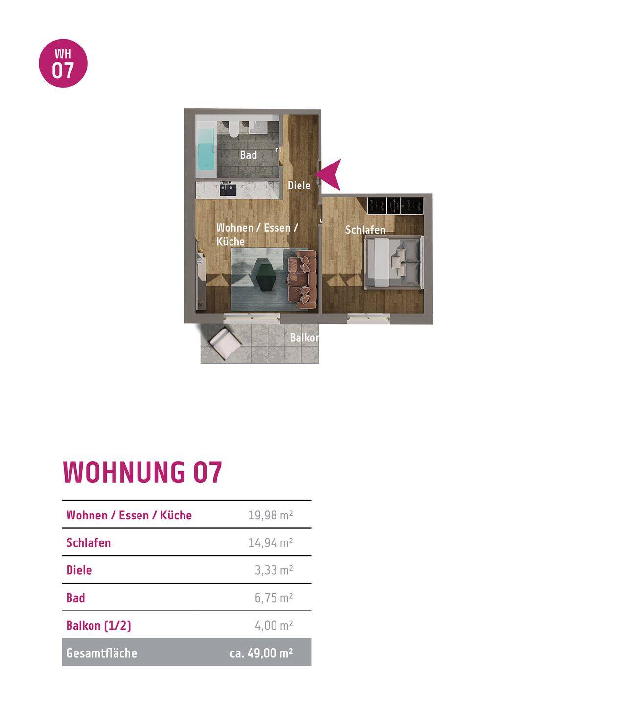 Moderne 2-Zimmer-Wohnung mit Balkon in Erlangen, Alterlangen