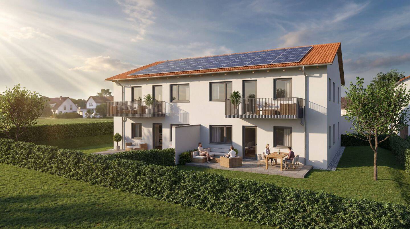 Neubau-Erstbezug: Moderne 3-Zimmer-Wohnung mit Balkon im KfW-40-QNG-Effizienzhaus