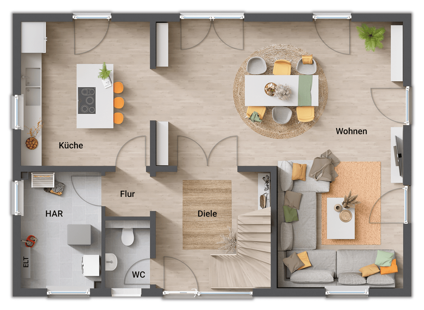 Aura 158 modern, massiv gebaut, Preis inkl. Grundstück – Freudenburg – Vorschaubild 8