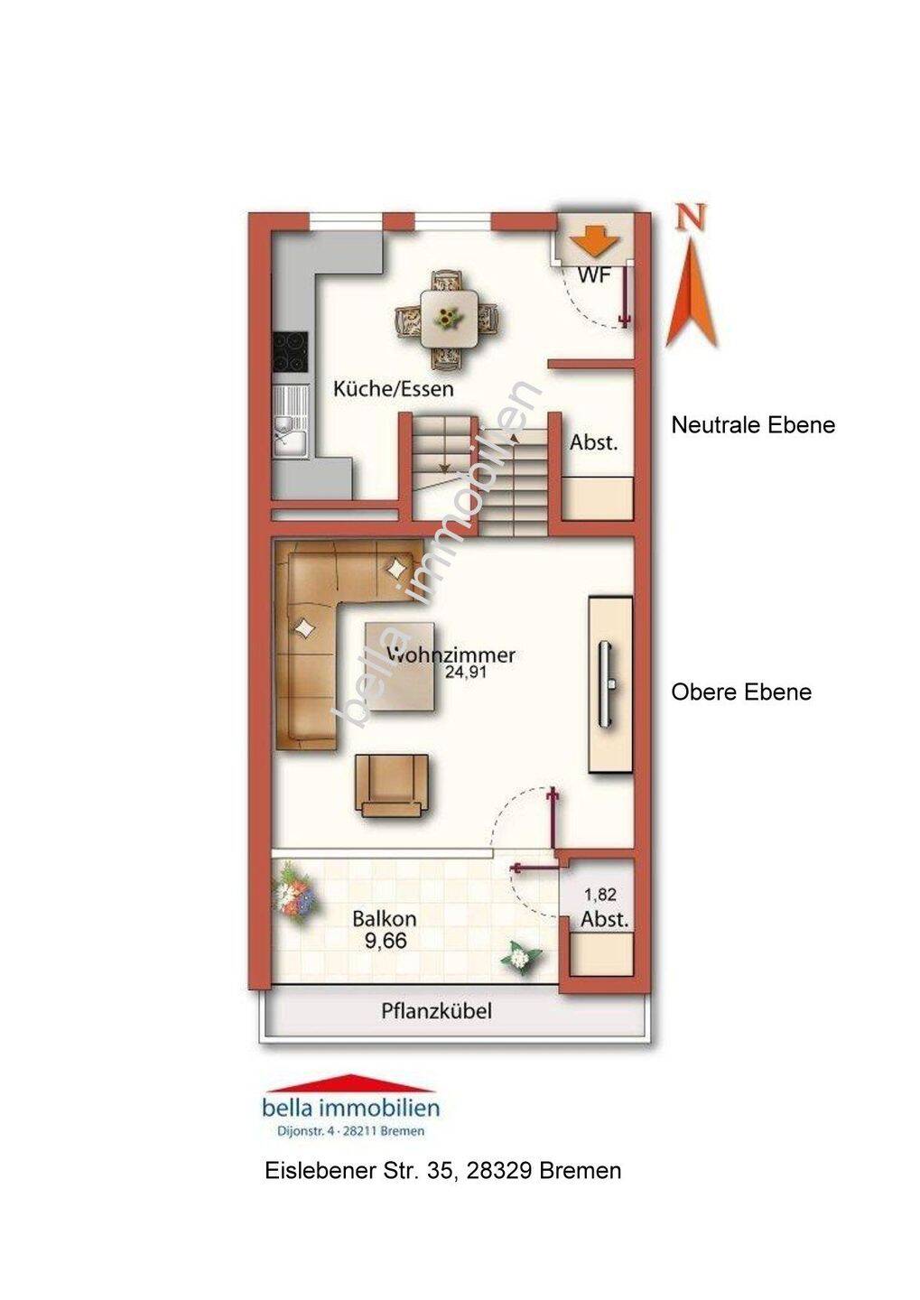 Charmante 2-Zimmer-Wohnung mit Tiefgarage – Bremen – Vorschaubild 2