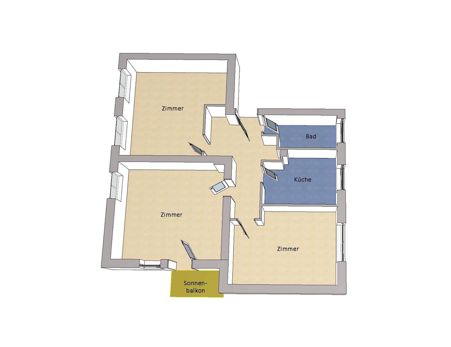 IMMOBERLIN.DE - Lichtdurchflutete Wohnung mit Südwestbalkon & Pkw-Stellplatz – Berlin – Vorschaubild 7