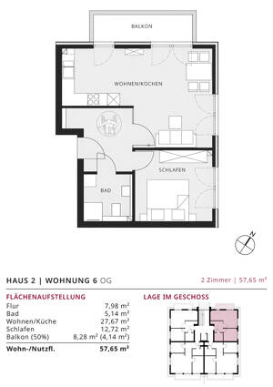 Hochwertige Neubauwohnung nur ca. 600 Meter zur Trave und zum Zentrum . Direkt vom Bauträger. – 23570 Lübeck – Vorschaubild 7