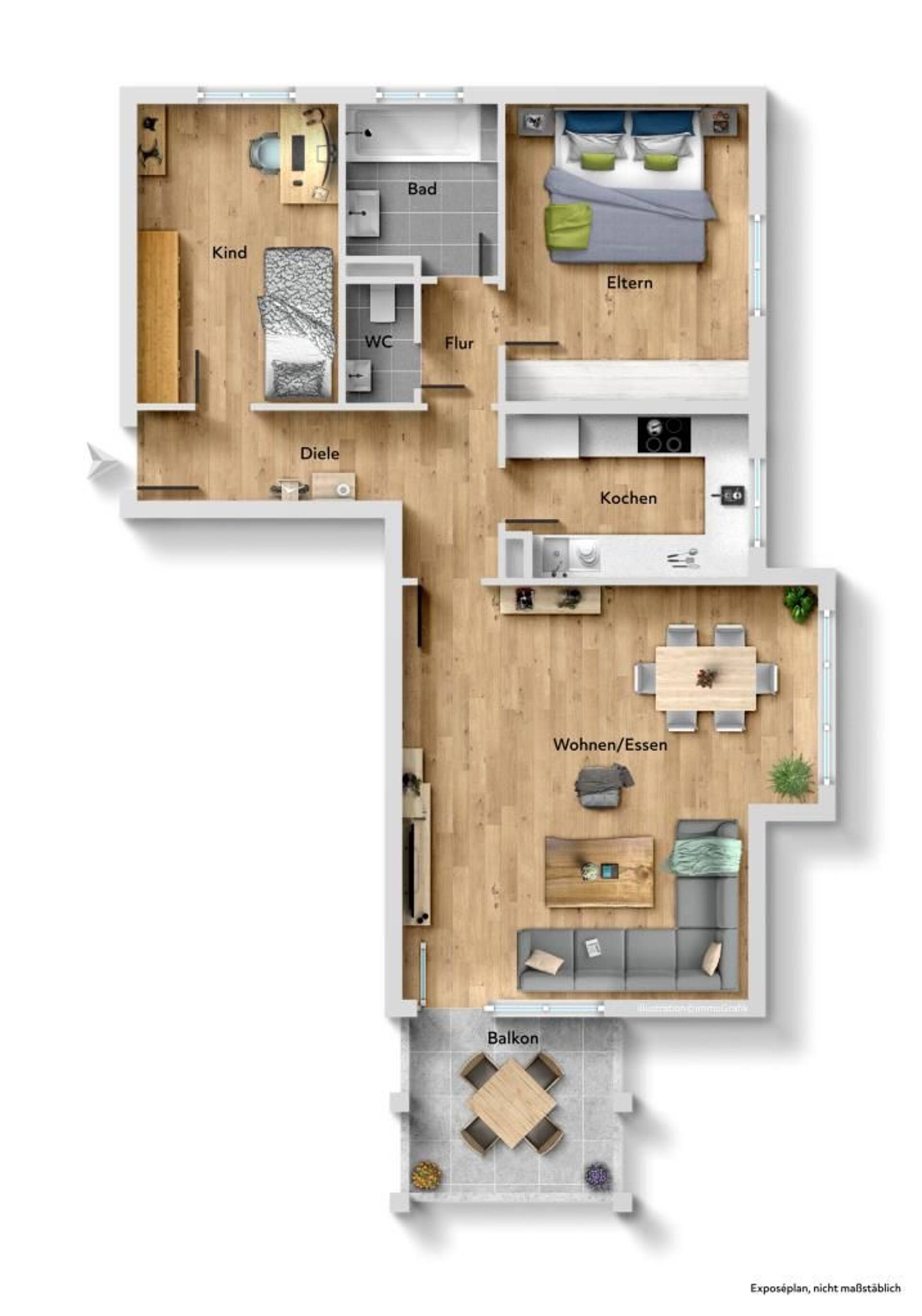 Etagenwohnung in 71636 Ludwigsburg mit 82 m² kaufen