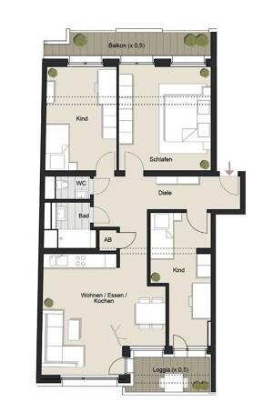 Energieeffizient und großzügig wohnen in Lindenthal – modernisierte 4-Zimmer mit Balkon & Loggia!WE5 – 50931 Köln – Vorschaubild 2