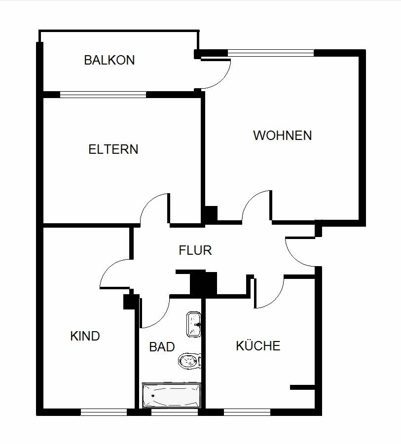 3-Zimmer-Wohnung mit Balkon in Gelsenkirchen Hassel