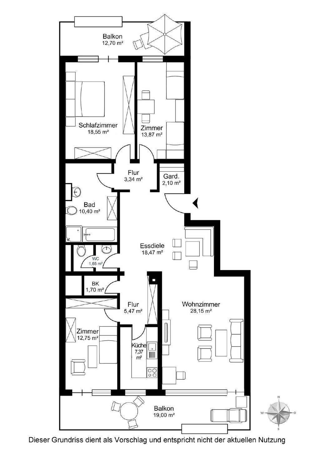 AIGNER - Großzügige 4-Zimmer-Wohnung mit zwei Balkonen in Laim! – München – Vorschaubild 9