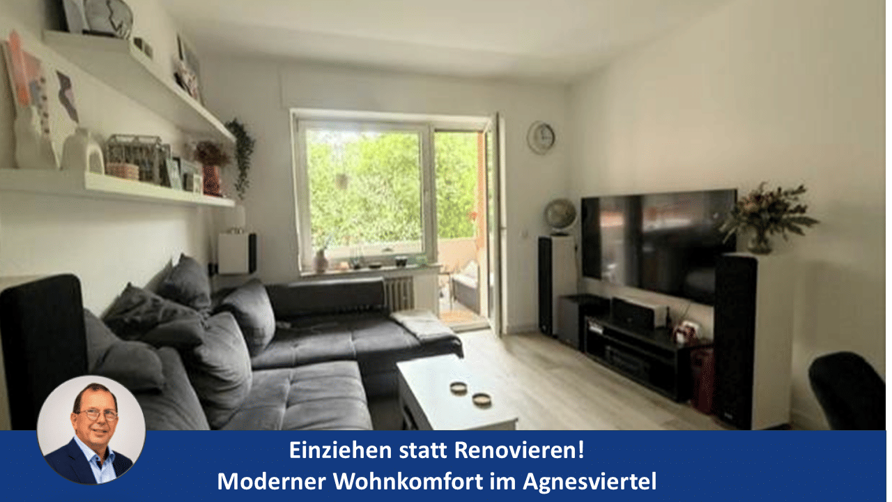 Einziehen statt renovieren: 2 Zimmer, Wohndiele, Balkon und moderner Wohnkomfort im Agnesviertel.