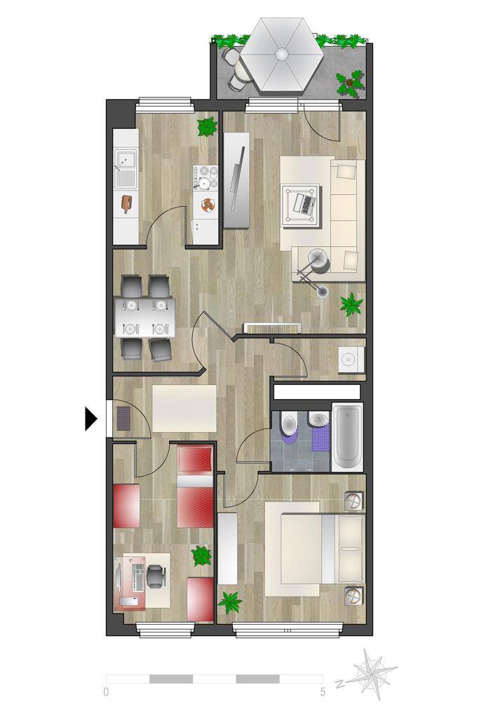 Für gemeinsame Kochabende - 3-Raum-Wohnung mit Einbauküche – Chemnitz – Vorschaubild 7
