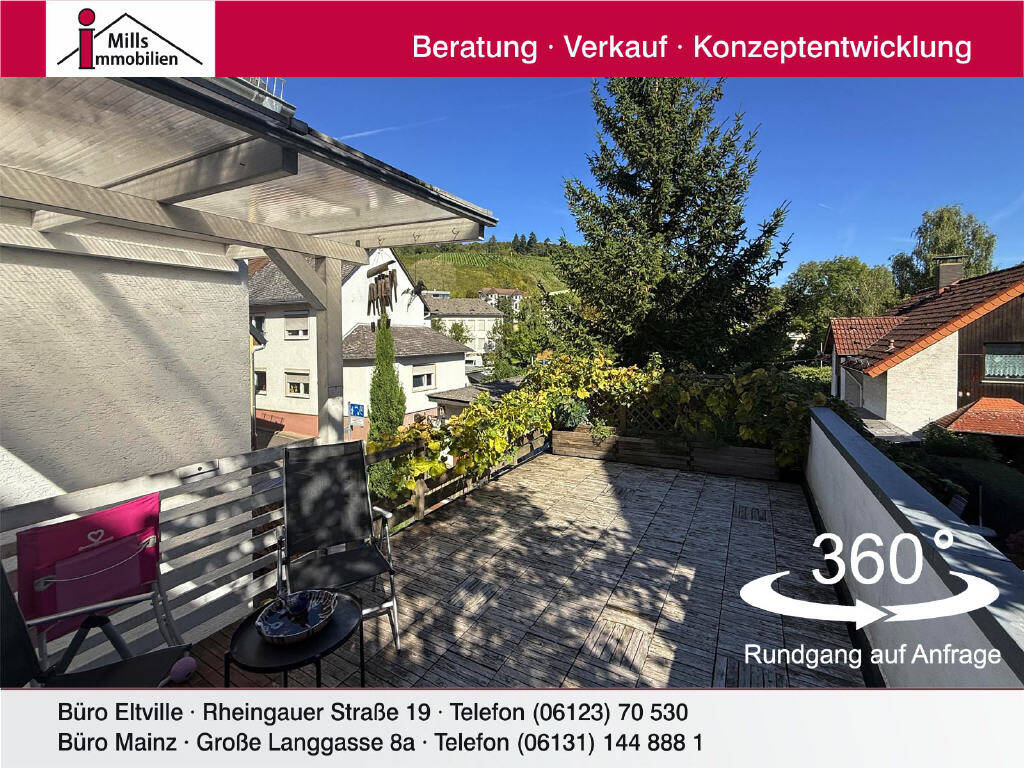 Attraktives freistehendes Einfamilienhaus teilweise mit Blick und schönen Terrassen – Eltville am Rhein – Bild 1 von 9