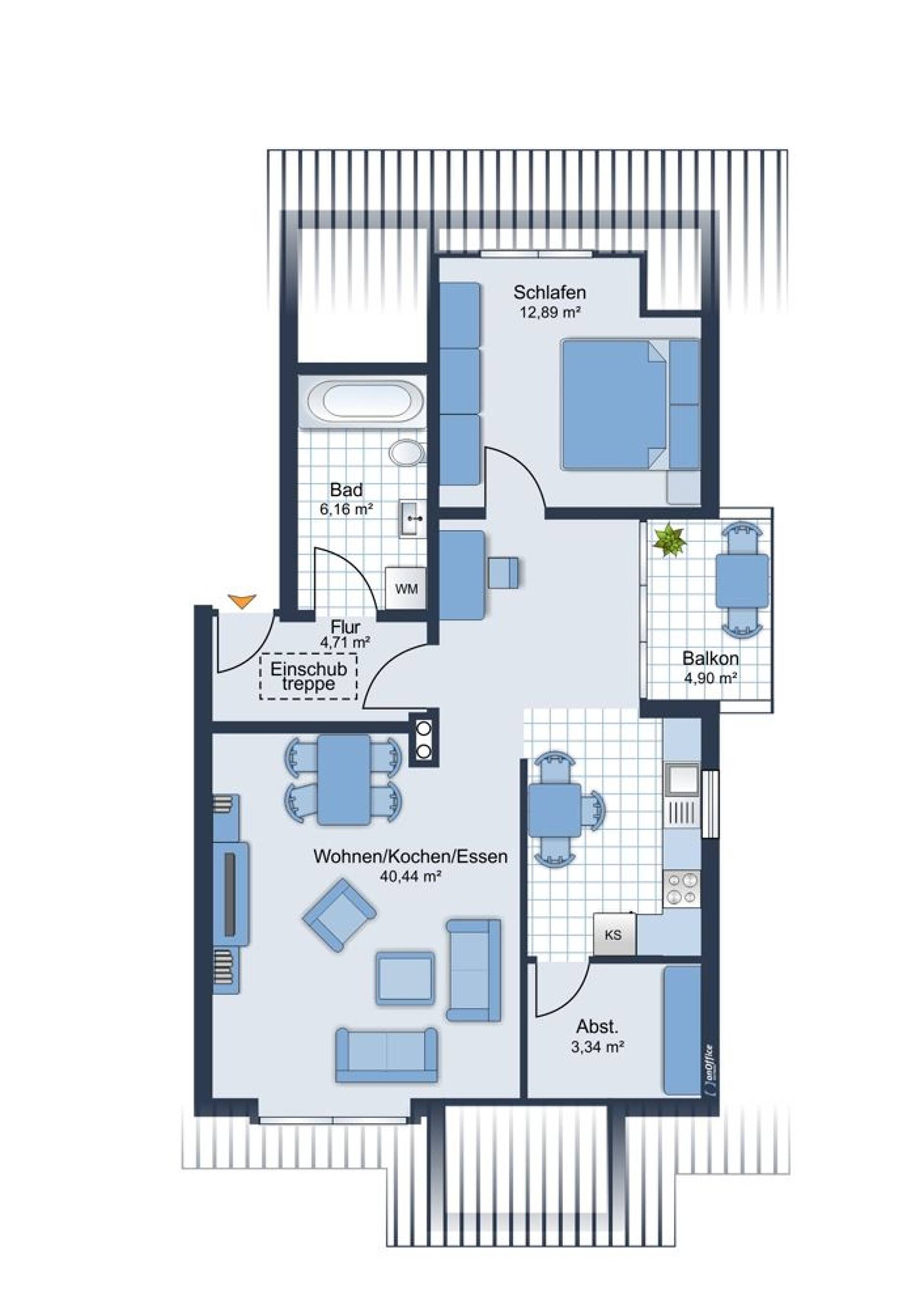 Dachgeschosswohnung in 96450 Coburg / Cortendorf mit 61 m² kaufen