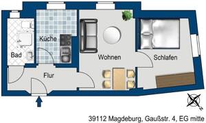 gemütliche, kleine 2-Zimmer Wohnung – 39112 Magdeburg – Vorschaubild 2