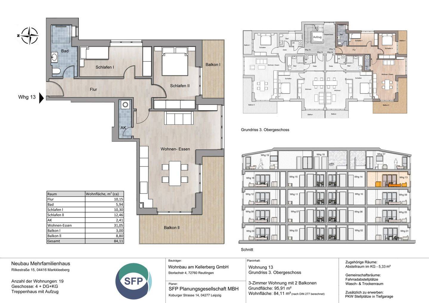 Markkleeberg: hochwertige Neubauwohnung in Seenähe mit energetischem KfW-40-Standard – Markkleeberg – Vorschaubild 2