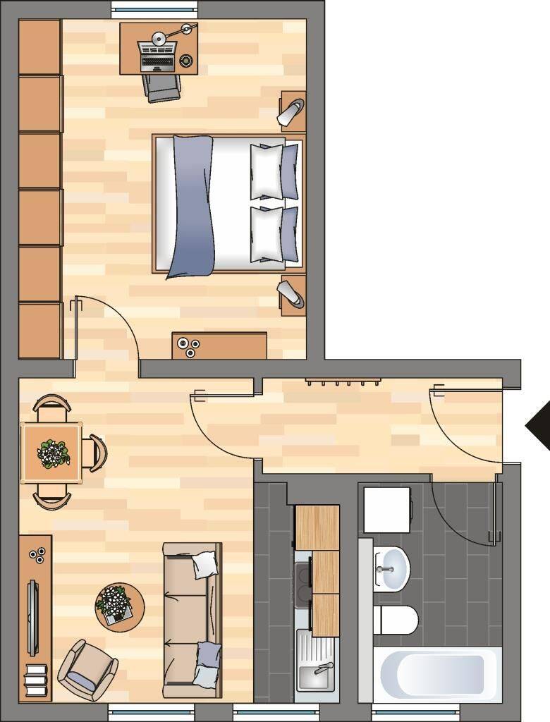 Demnächst frei! 1-Zimmer-Wohnung in Dortmund Körne