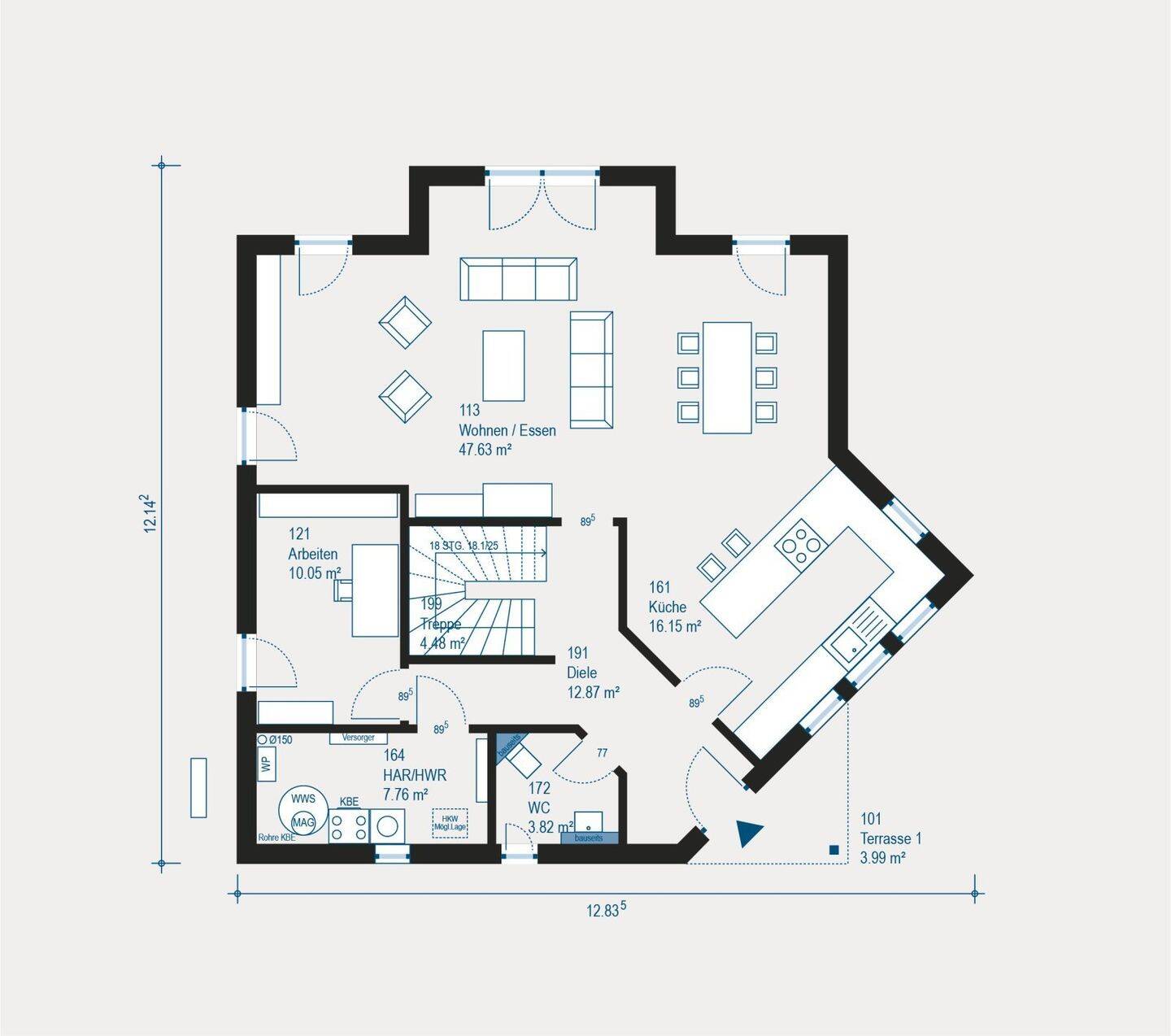 Individuell geplantes Einfamilienhaus am Stadtrand von Schmelz - Flexibles Wohnen in gehobener Ausstattung mit allkauf – Schmelz – Vorschaubild 9