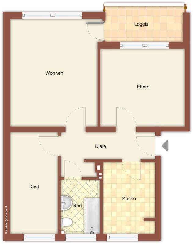 Ihr neues Zuhause! helle 3-Zimmer-Wohnung mit Balkon Rheindahlen – Mönchengladbach – Vorschaubild 3