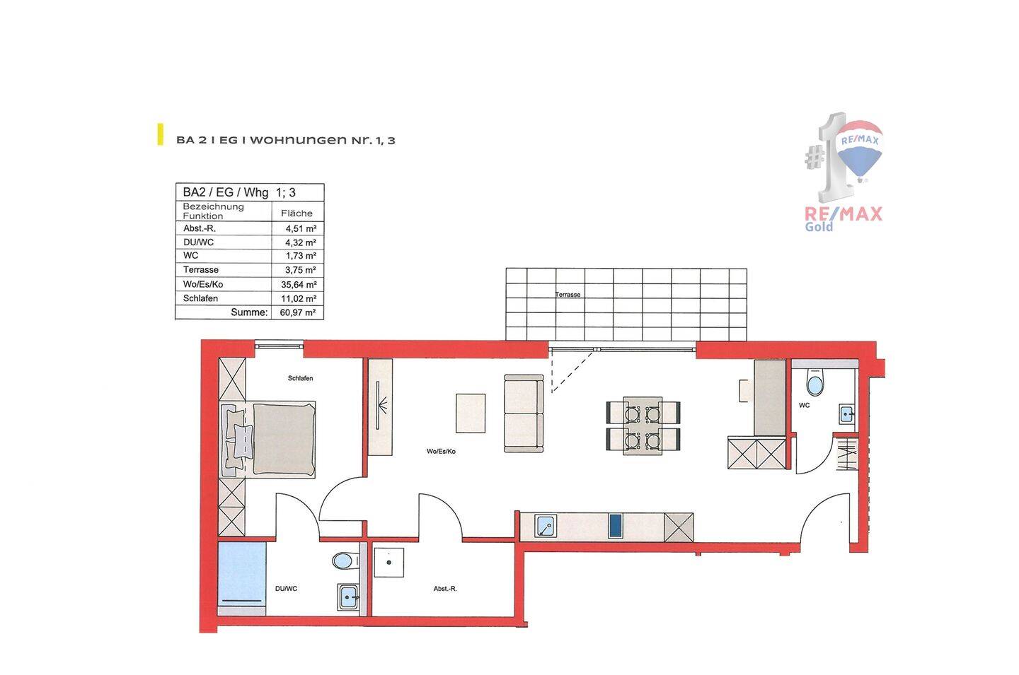 NEUBAU  2-Zimmer-Wohnung (WHG Nr. 1 im EG) mit Carport, der für E-Mobilität vorgerüstet ist