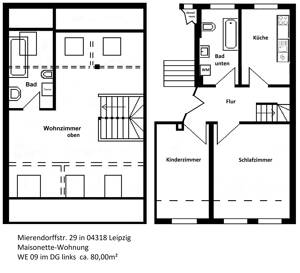 3-RW Maisonette im DG sucht Nachmieter – 4318 Leipzig – Vorschaubild 2