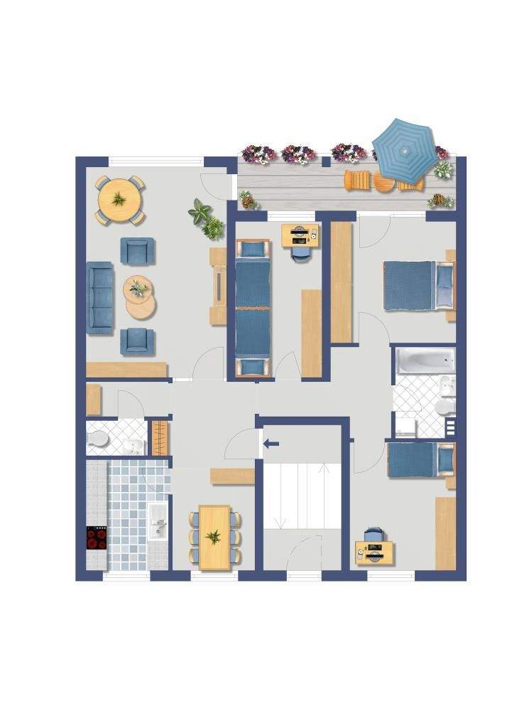 BN-Lessenich. vermietete 4 Zimmer Wohnung mit Balkon u. Garten – Bonn – Vorschaubild 2