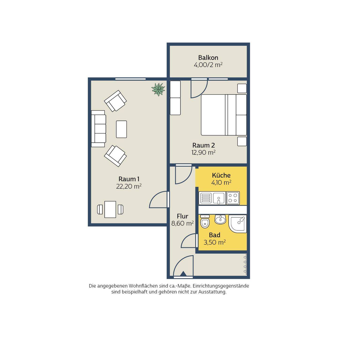 Für Senioren: 2-Raum-Wohnung mit Balkon und Aufzug + Unterstützung im Haus – Leipzig – Vorschaubild 2