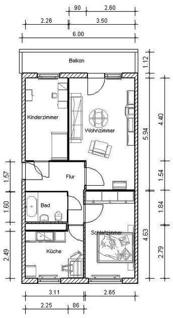 3 - Zimmerwohnung in Grünau-Ost – Leipzig – Vorschaubild 2