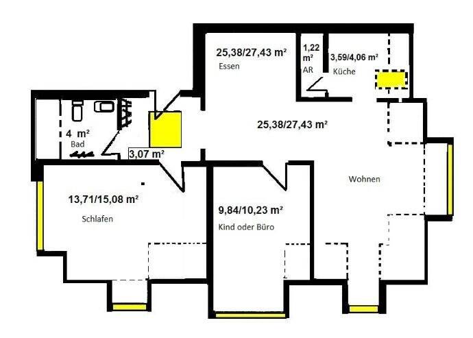 Zentrale 3-Zi.-Wohnung zum Sofortbezug mit Tiefgaragenstellplatz – Dresden – Vorschaubild 9