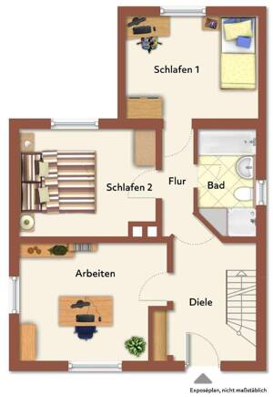 Wohnen mit viel Platz auf einem großen Grundstück mit Hanglage, Dachterrasse und großzügigem Garten – 28757 Bremen – Vorschaubild 9