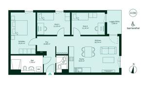 Barrierefrei e Eigentumswohnung im vierten Obergeschoss mit Loggia und Gäste-WC – 40597 Düsseldorf – Vorschaubild 9
