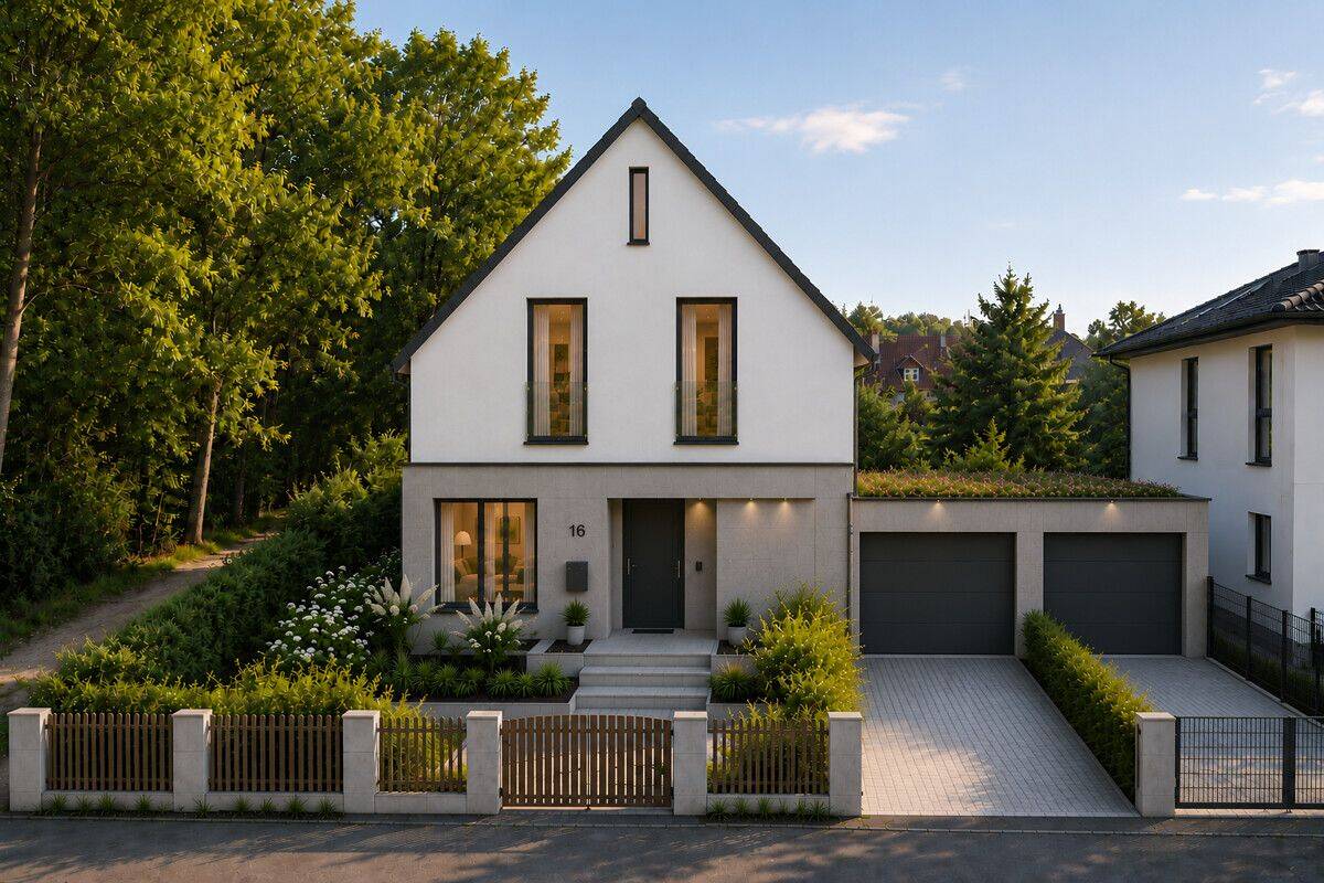 Wohnen am Waldrand - Exklusives Neubau-Einfamilienhaus in Münchens begehrtester Naturlage – 81827 München – Bild 1 von 9