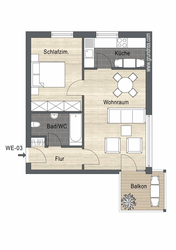 2-Zimmer-Eigentumswohnung im Frauenland – Würzburg – Vorschaubild 9
